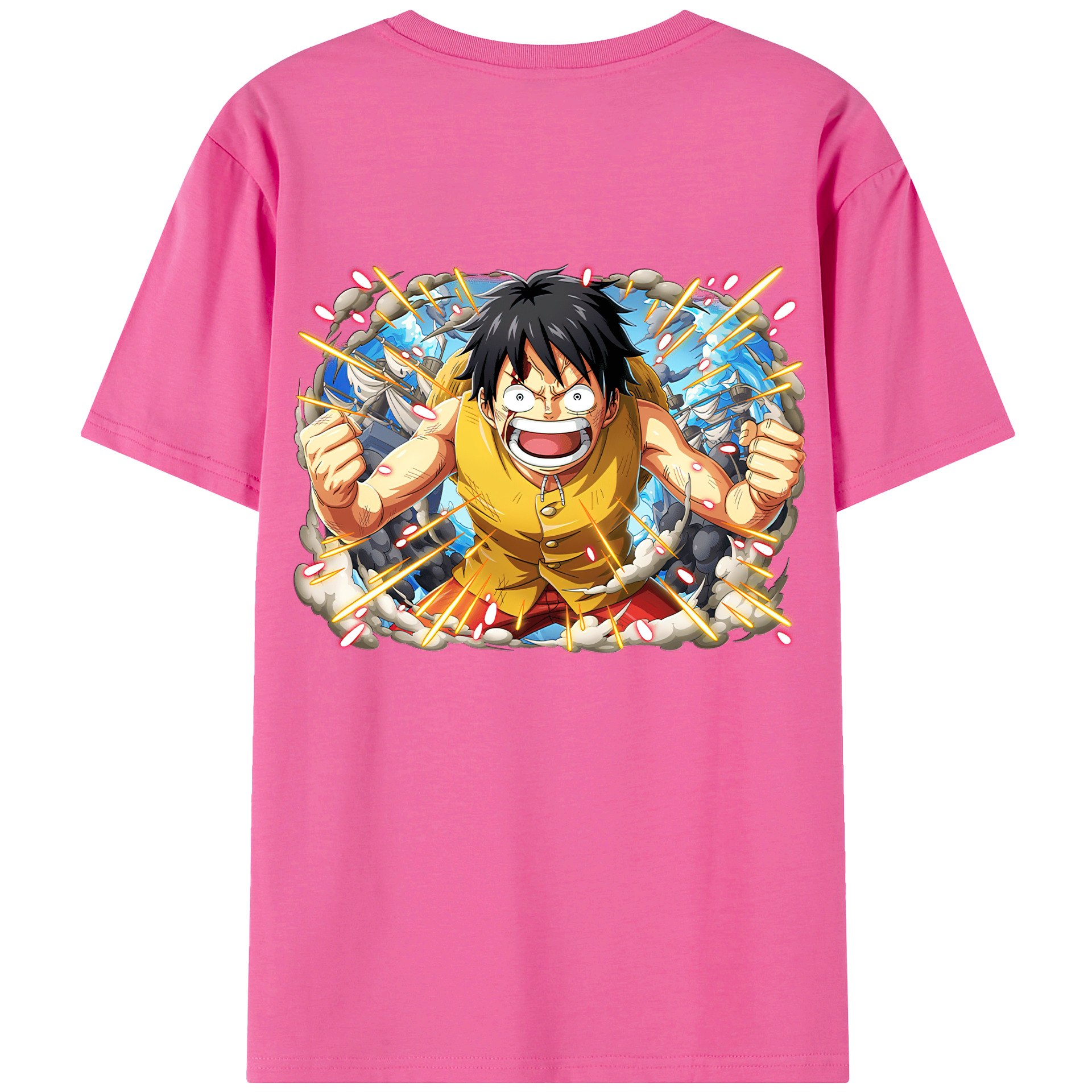 ワンピース モンキー・D・ルフィ ONE PIECE Monkey D. Luffy レディース半袖Tシャツ(バックプリント)